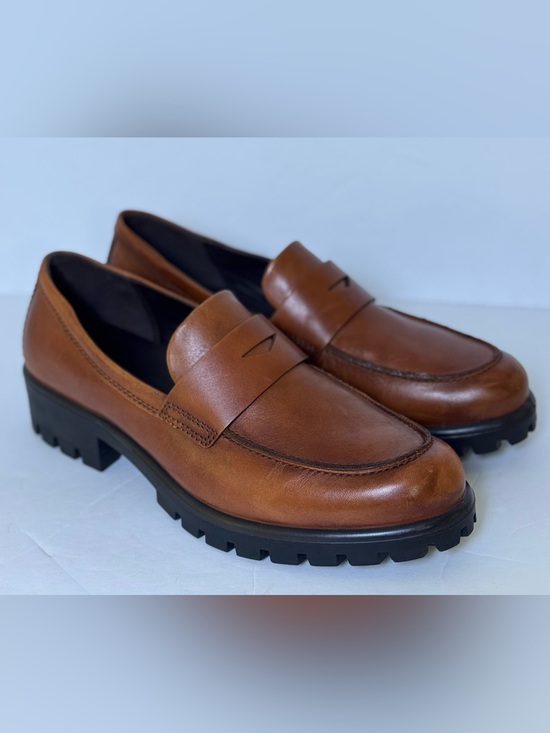 Ecco Shoes - ECCO Modtray Penny Loafers in Cognac Brown Leather Size 41 10-10.5